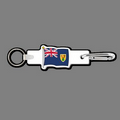 4mm Clip & Key Ring W/ Full Color Flag of Turks & Caicos Islands Key Tag